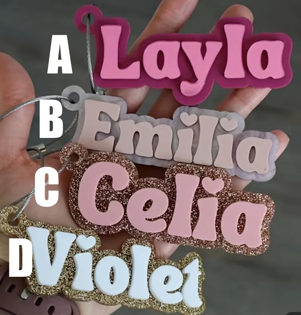 Bubble letter keychain