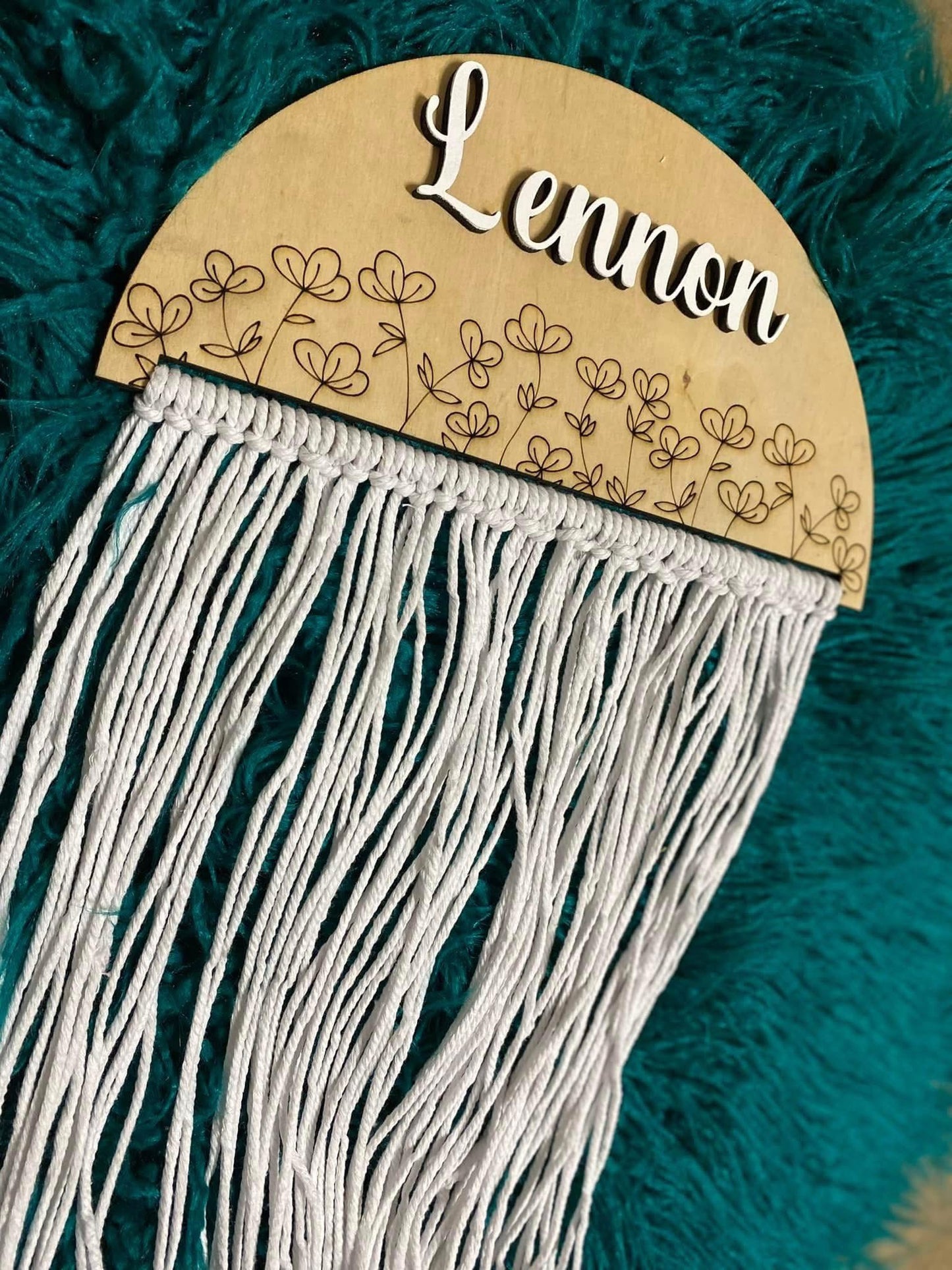 Macrame bow holder