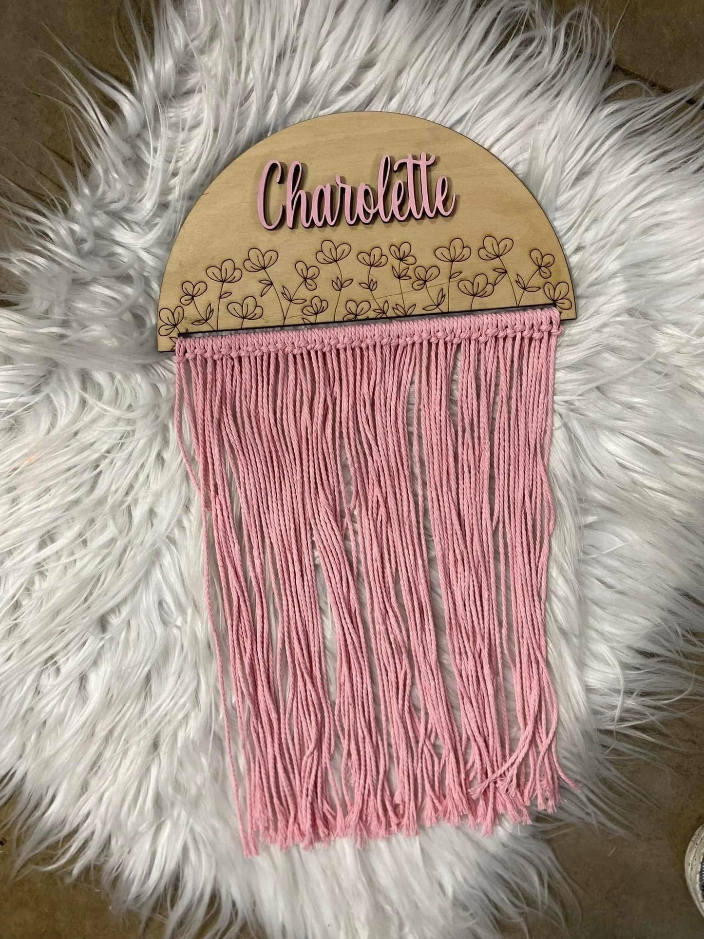Macrame bow holder