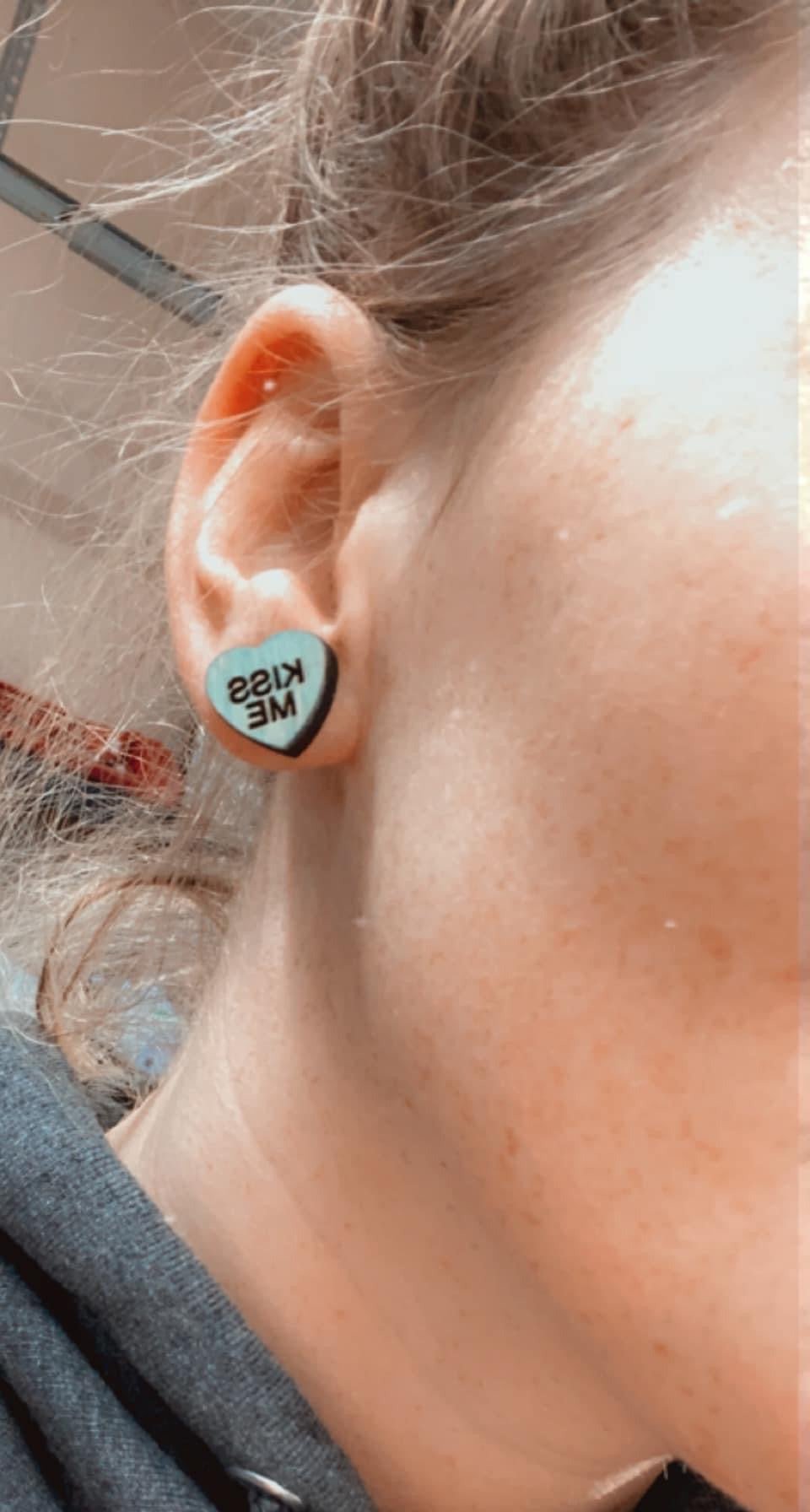 Rustic Candy Heart Studs