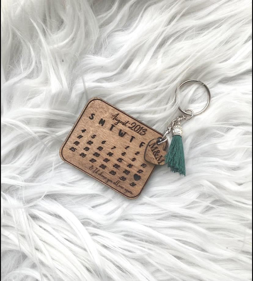 Couples Calendar keychain