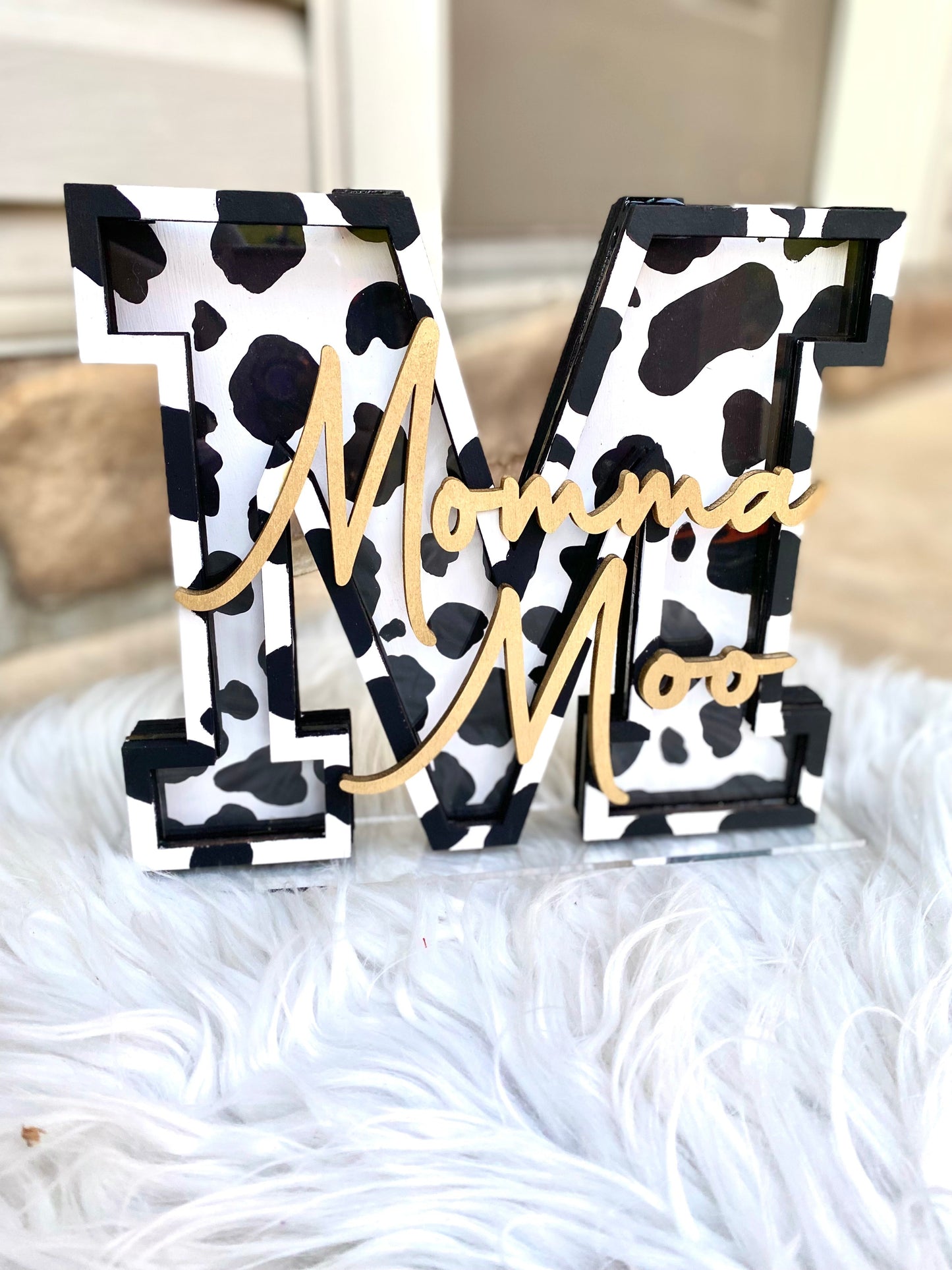 Cow Print Letter bank