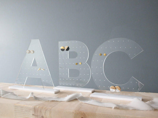 Alphabet acrylic earring holder