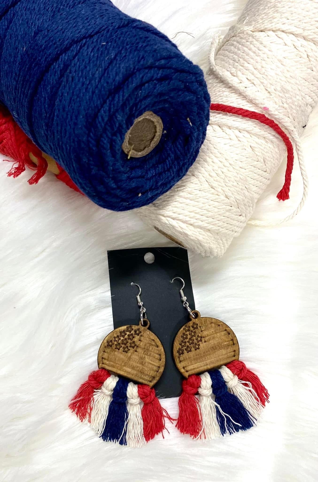 Rustic Flag Earrings