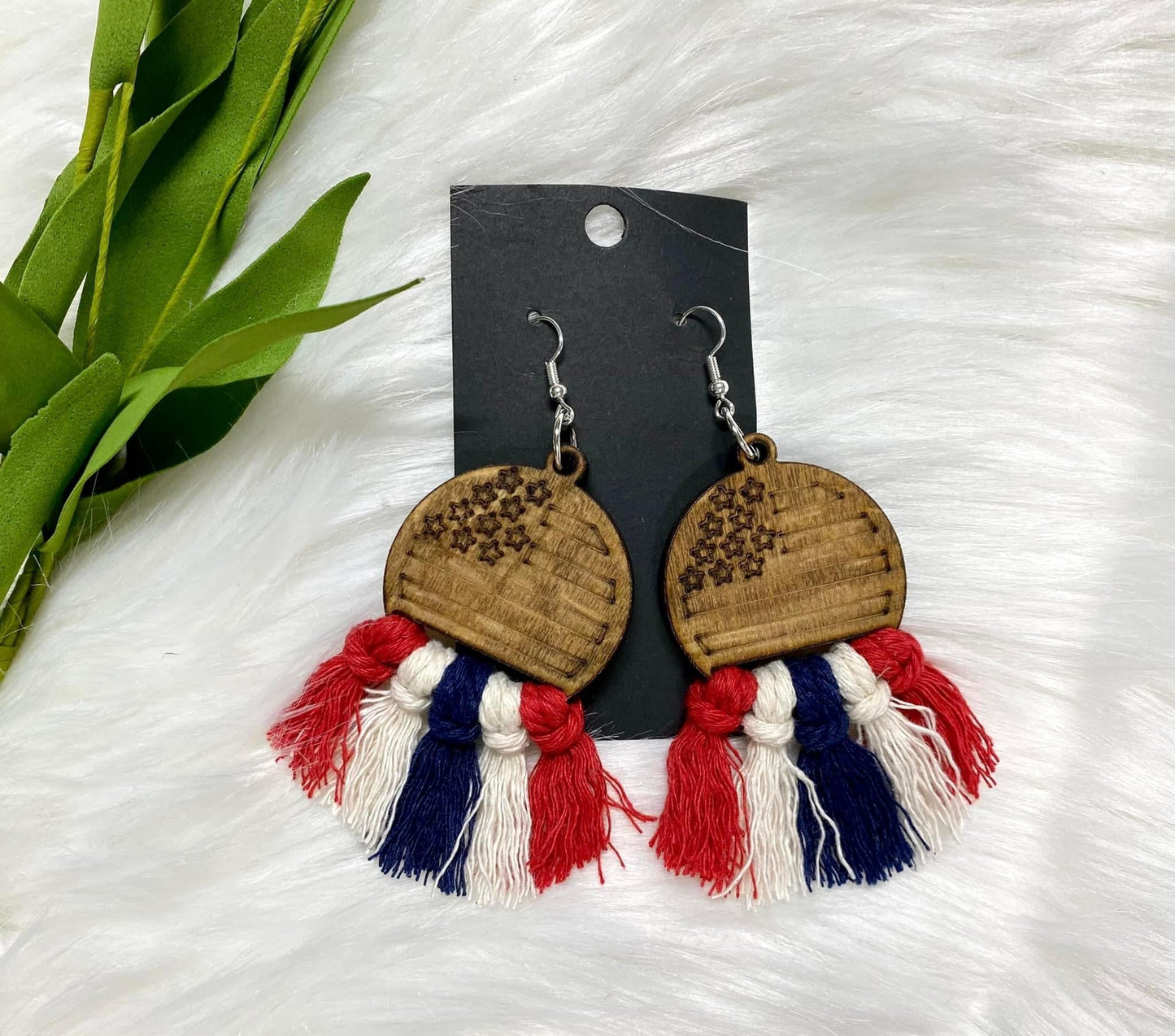 Rustic Flag Earrings