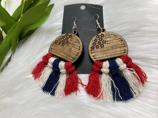 Rustic Flag Earrings